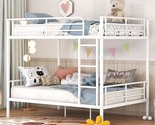 With Ladder &amp; Safety Guardrails For Kids And Adult,Convertible Metal Bed... - $521.99