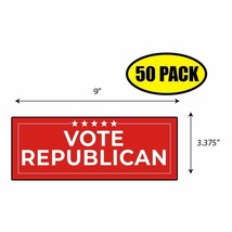 50 Pack 3.37&quot;x9&quot; Vote Republican Sticker Decal Humor Funny Gift Election BS0356 - £34.96 GBP