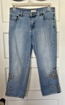 Coldwater Creek Women’s Light Blue Embroidered Capri Jeans Size 12 - $22.10