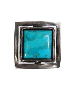 Silpada Sterling Silver Polished Turquoise Square Stone Necklace Pendant 1&quot; - $76.94 CAD