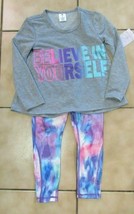 Active Life Believe In Yourself  2 pc activwear set Pink-multi Girls Sz ... - $14.85