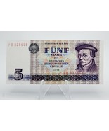 GERMANY DEMOCRATIC REPUBLIC BANKNOTE  5 MARK 1975  P-27  ~ UNC - $9.89