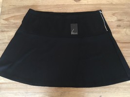 NEW Lane Bryant Collection Black A- Line Flippy Skirt Exposed Zipper  Si... - $20.16