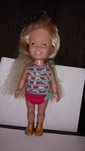 Playskool Dolly Surprise 1987 Doll 10" w/ Clothes Growing Blonde Hair Dressed - £11.21 GBP