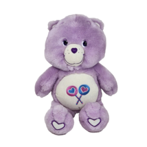 13&quot; Care Bears Purple Share Bear Glow A Lot Stuffed Animal Plush Toy 2003 - £33.54 GBP