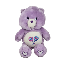 13&quot; CARE BEARS PURPLE SHARE BEAR GLOW A LOT STUFFED ANIMAL PLUSH TOY 2003 - £33.42 GBP