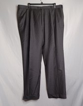 Jos. A Bank Pants Men&#39;s 44x33 Wool Charcoal Pleated Cuffed Hem Dress Slacks NWT - $55.34