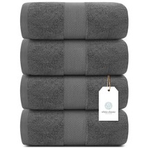 Luxury Bath Towels Large - Cotton Hotel Spa Bathroom Towel |30X56 | 4 Pack | Gre - £72.94 GBP