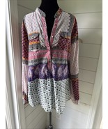 JAK Button Down Blouse Colorful Paisley Floral 100% Cotton Size L -  Mad... - $465.49 MXN