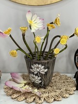 Pottery vase ceramic flower vase handmade in Vietnam H 15 cms - £44.66 GBP