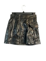 Mags &amp; Pye black lined zip mini skirt size Medium Faux Leather - £8.03 GBP