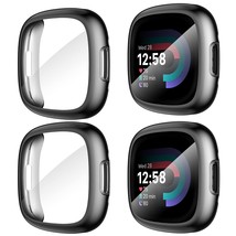 [4-Pack] For Fitbit Sense 2 /Versa 4 Screen Protector Case, Full Around Electrop - £14.91 GBP