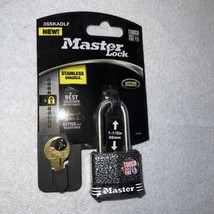 NEW Master Lock 1-1/2in 38 MM in. Laminated Stainless Steel Keyed Padlock - £9.34 GBP