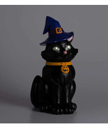 Magical Black Cat Witch Hat Shorty 56873 LED Garden Statue 16&quot; H with Timer - $1,130.94 MXN