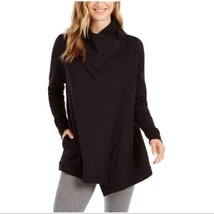 allbrand365 designer Womens Activewear Snap Front Wrap,Deep Black,Small - £24.73 GBP