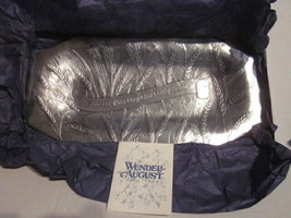 NIB - Wendell August Handmade Wheat Design &quot;Give Us This Day....&quot; Pewter Tray - £18.87 GBP