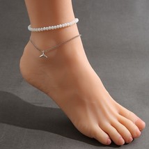New! Fashion New Bohemian Style Beach Bead Double circle Fishtail Anklet - £14.30 GBP
