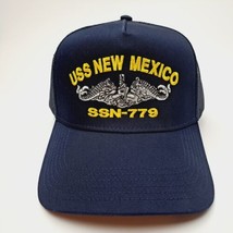 USS New Mexico SSN-779 Mesh Snapback Cap Hat Navy Blue Boat Submarine Ship - £11.90 GBP