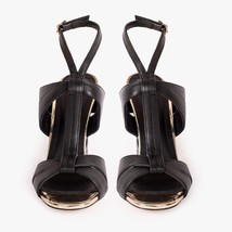 The Duffryn Black T-Strap Leather Women Sandal image 5