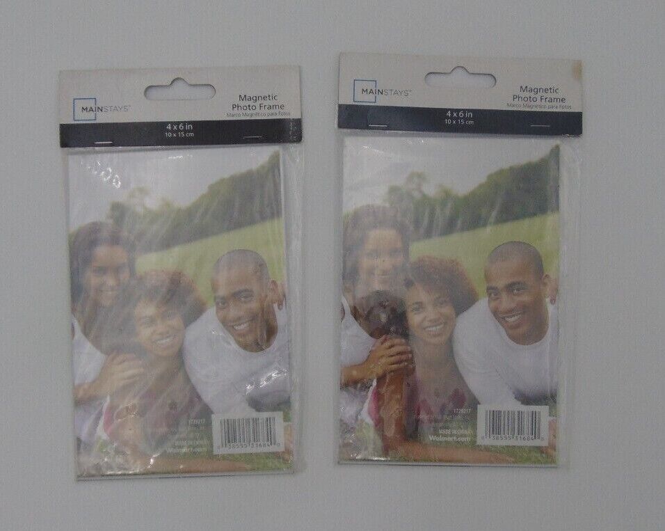 Lot of 2 MAINSTAYS Magnetic Photo Frame 4x6 inches Plastic - $9.90