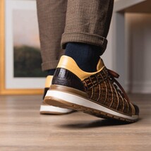 Portici Genuine Crocodile and Lizard Fashion Sneaker Orix / Brown image 14