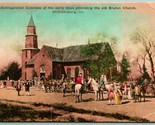 Colonists Attending Bruton Church Williamsburg VA UNP Albertype Postcard... - $4.90