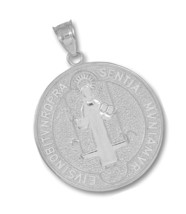 Medal of Saint Benedict 925 Sterling Silver Coin Pendant - $73.41