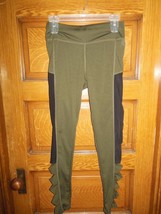 Ladies No Brand Army Green Leggings large/XLarge Sheer Inserts - £8.78 GBP