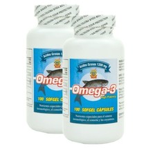 Omega 3 Capsulas de Alta Potencia. Set de 2 frascos con 100 capsulas c/u. - $39.55