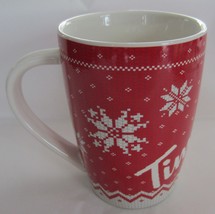 2015 Tim Hortons #015 Christmas Sweater Snowflake 16 Oz Coffee Tea Ceramic Mug - £11.79 GBP