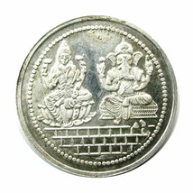 Pure Argent 999 Laxmi Ganesha Religieux Pièce de Monnaie Mmtc Inde - D&#39;O... - $61.77