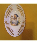 M J Hummel bowl white porcelain gold trim  He Loves Me 7.5 x 4.5 x 2 in - $14.25