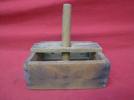 Antique Hand Carved Wood Butter Mold Press Stamp - £62.31 GBP