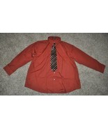 Mens Dress Shirt Croft &amp; Barrow Red Long Sleeve &amp; Silk Tie Set-sz 18.5-1... - £15.86 GBP