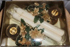 Christmas Table Centrepiece with New Candles and Holders in Box (2 each) - $12.77