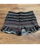 Ann Taylor LOFT Black Red Floral Ruffled Shorts Womens Size 0P Petite Po... - £20.62 GBP