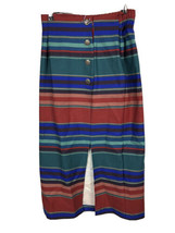 Vintage Skirt Maxi Size 4 6 Southwestern Stripe Slit Front USA Made Western Wear - £25.28 GBP