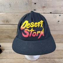 VTG 1990s Black Desert Storm Mesh Back Hat Made in USA - £38.88 GBP