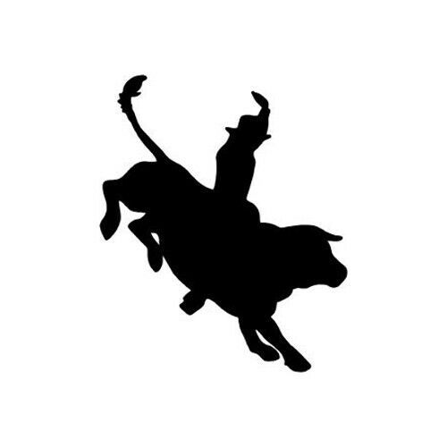 2x Bull rider Vinyl Decal Sticker Different colors & size for Cars/Bikes/Windows