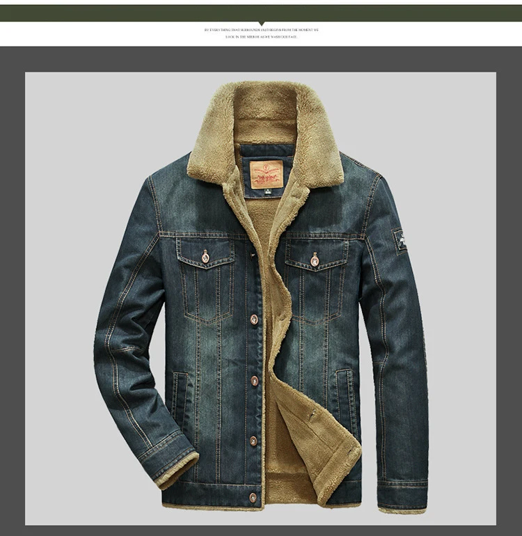 Et men windbreaker fleece thick warm mens jackets outwear jeans coat male multi pockets thumb200
