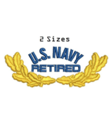 US Navy Retired 2 sizes Digitized filled embroidery design Digital Download - $4.99