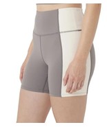 Hurley Womens Biker Shorts Gray Grey Stretch High-Waisted Reflective Log... - $54.87 CAD