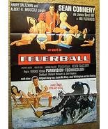 SEAN CONNERY AS JAMES BOND 007 (THUNDERBALL) EURO VERSION MOVIE POSTER - $9,248.43 MXN