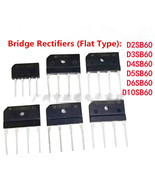 10Pcs Bridge Rectifiers (Flat Type) D2SB60/D3SB60/D4SBA60/D5SB60/D6SB80/... - $5.11 CAD+