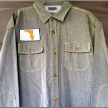 Denim Shirt Florida Howler Bros Long Sleeve Button Up Mens XL Heed The Call Boot - £50.00 GBP