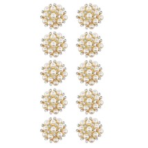 10 Pcs Pearl Rhinestone Buttons Crystal Embellishments Sew On Clothing B... - £19.43 GBP