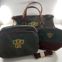 Vintage 3 Piece MGM Grand Cast Duffel Bag Toiletry Travel Set Green Pebble - £79.11 GBP