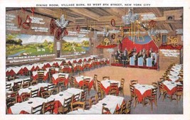 Dining Room Village Barn Restaurant West 8th St New York City linen postcard - £5.07 GBP