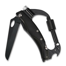 Carabiner Clip 8in1 Outdoor Survival Tool EDC Gear Camping Keychain Multitool - £11.68 GBP