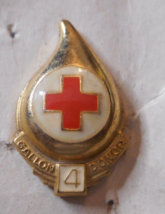American Red Cross Donor Pin 4 Gallon Blood Donation Vintage Ballou Back... - $9.80